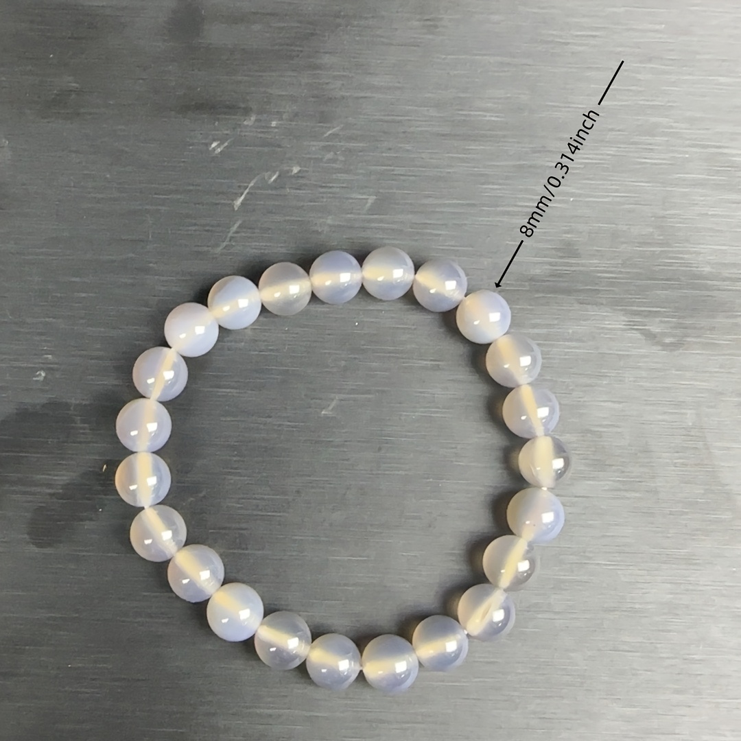 Gray Purple Agate Bracelet Chalcedony Jewelry for Women